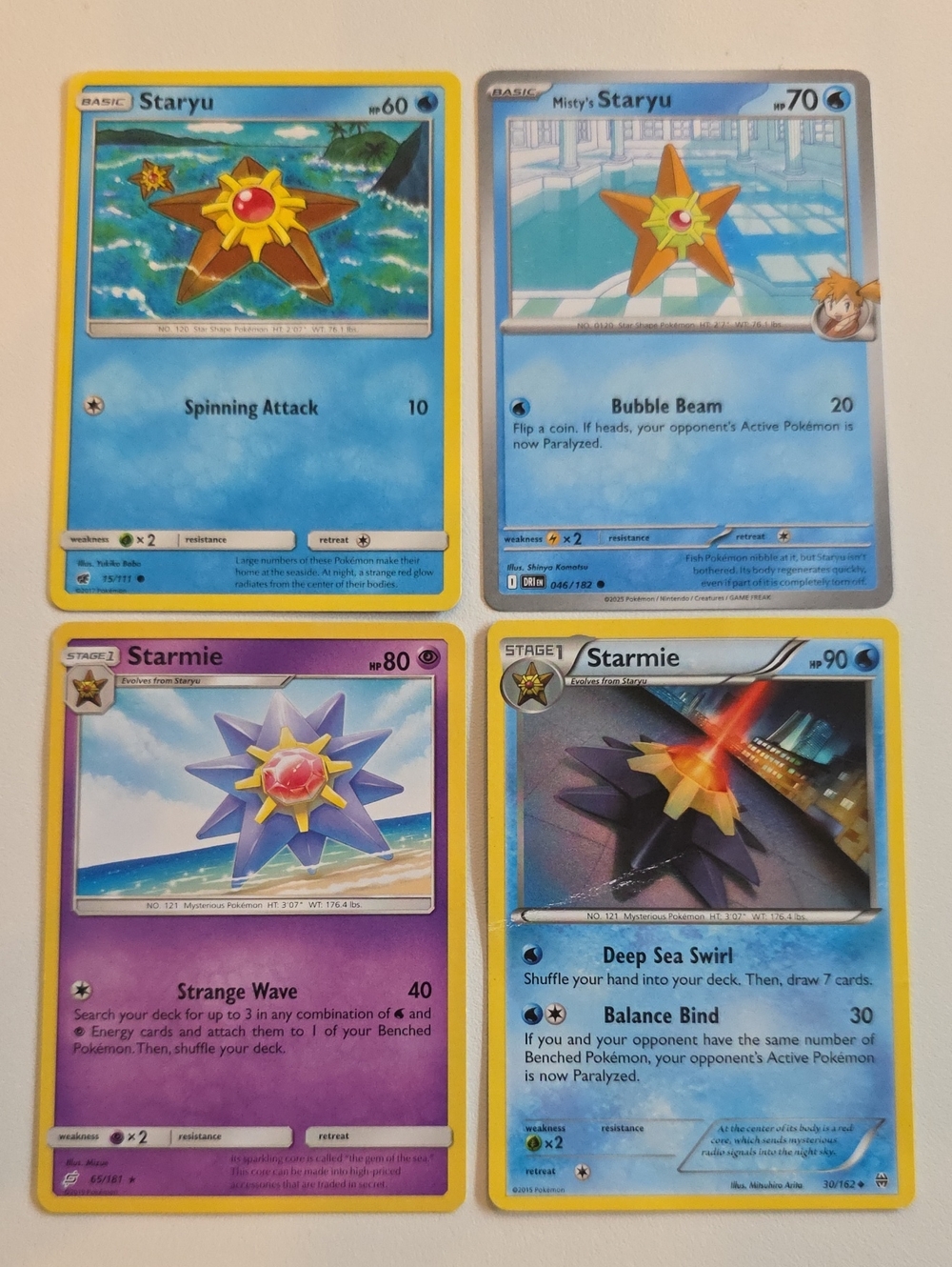 Pokemon Misty's Staryu, Staryu, And Starmie Trading Card